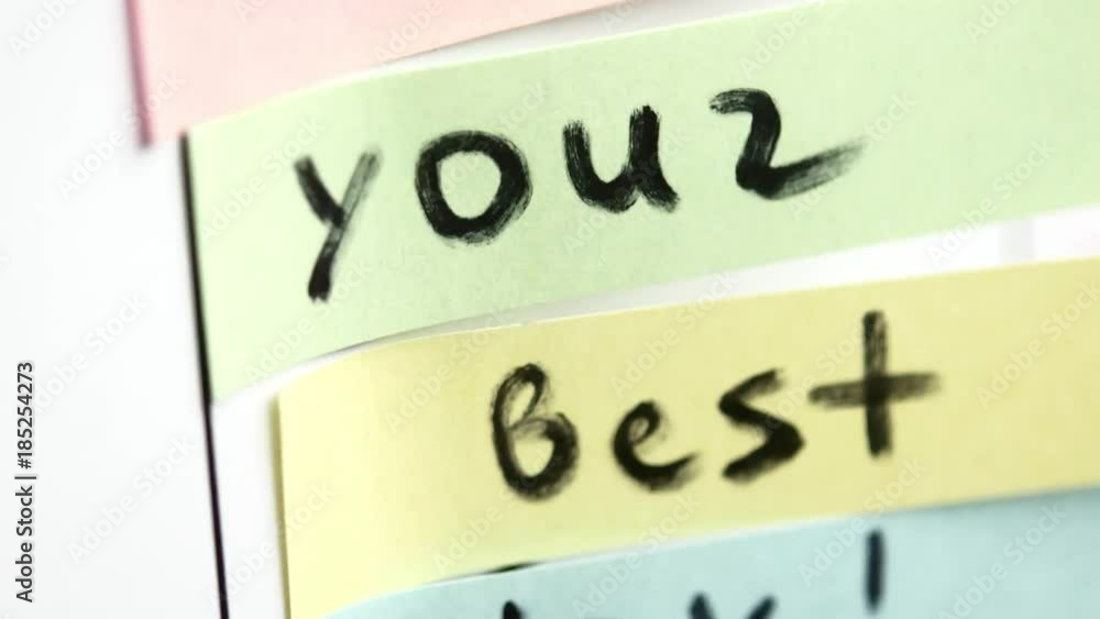 Stickers on the planning board. Today is your best day. Motivating mood Stickers on the planning board. Today is your best day. Motivating mood