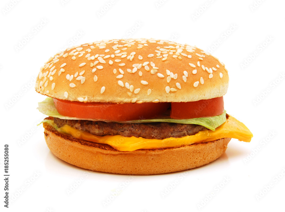 cheeseburger on white cheeseburger on white