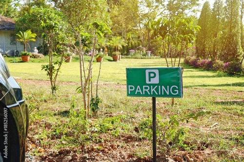 Sign to car parking