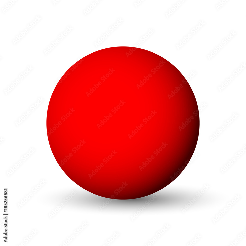 Red sphere, ball or orb. 3D vector object with dropped shadow on white background. Red sphere, ball or orb. 3D vector object with dropped shadow on white background.
