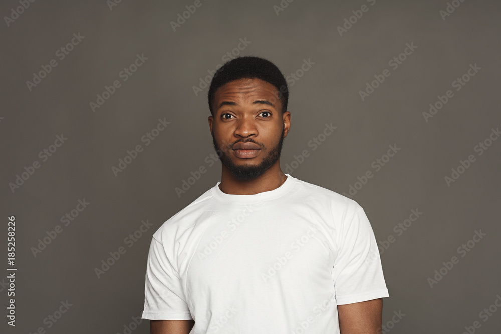 Surprised facial expressions, black man