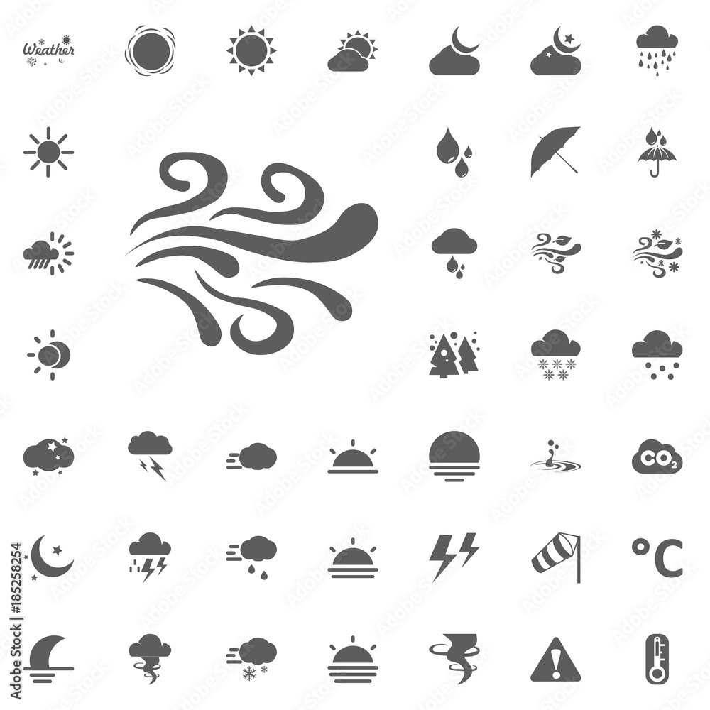 Wind vector icon. Weather vector icons set Wind vector icon. Weather vector icons set