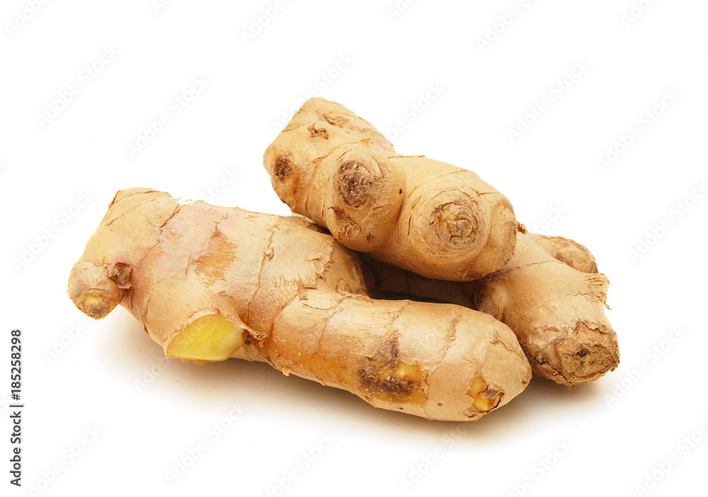 Fresh ginger on a white background Fresh ginger on a white background