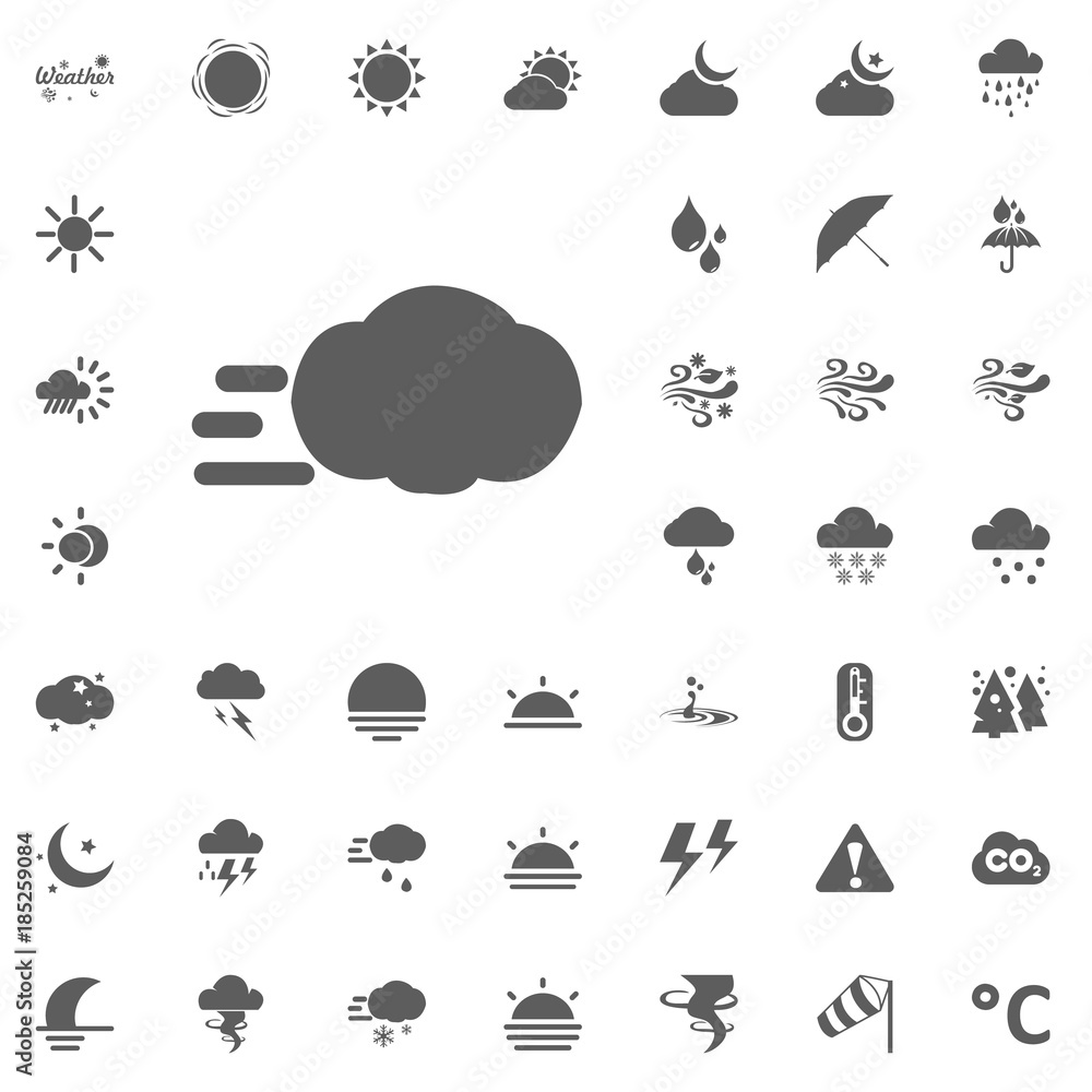 turbulence and cloud icon. Weather vector icons set turbulence and cloud icon. Weather vector icons set