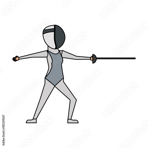 Fencer with rapier cartoon