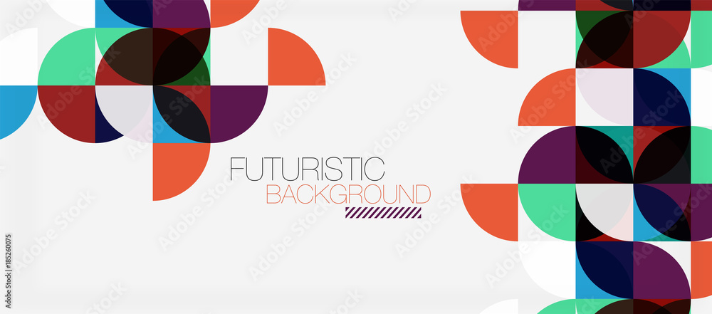 Obraz premium Geometric triangle and circle shape, wide abstract background