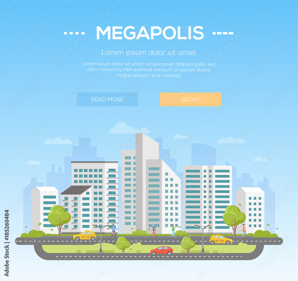 Megapolis - modern vector illustration