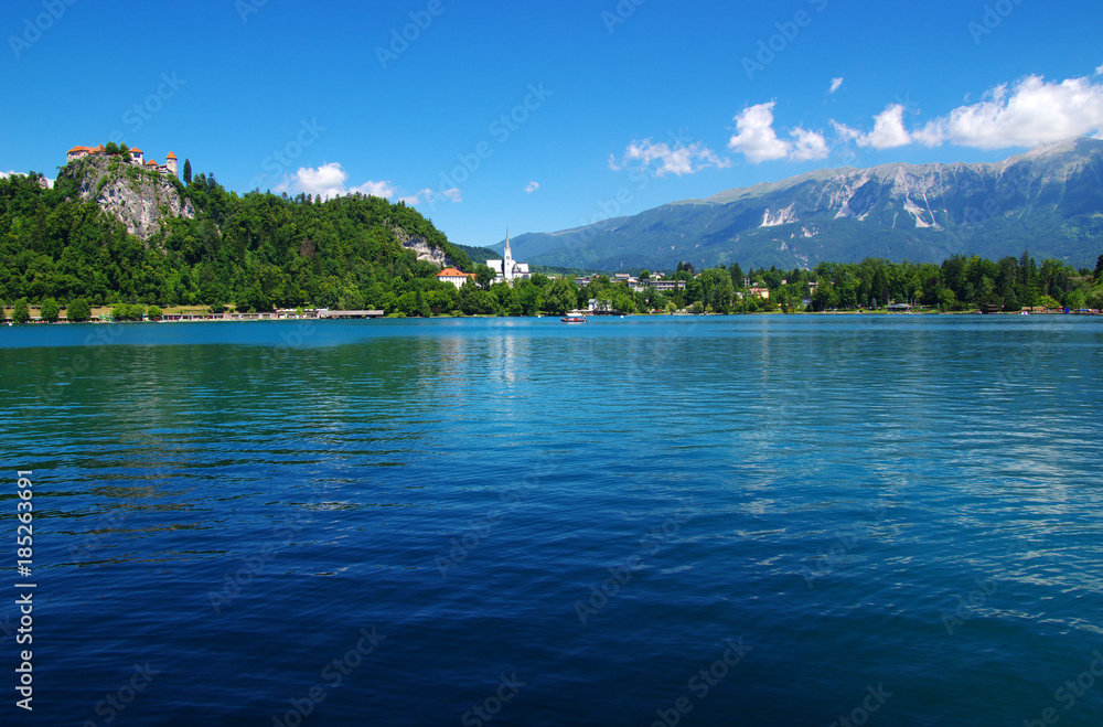 Landscape Lake Bled and mountains