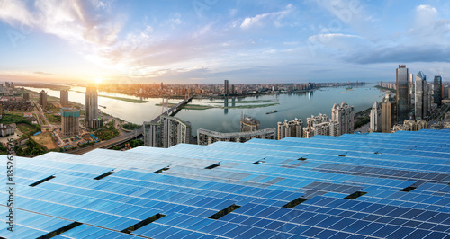 Photography Eco-environmentally friendly green energy of sustainable development of solar po