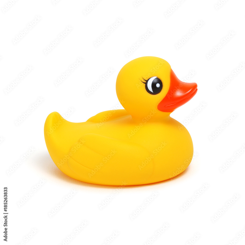 Yellow rubber duck on white Yellow rubber duck on white