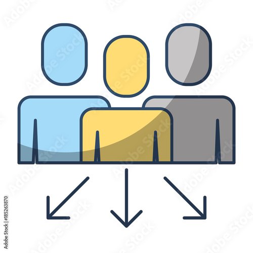 teamwork people group progress arrows vector illustration