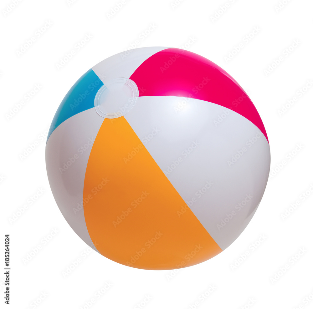 Beach ball on a white