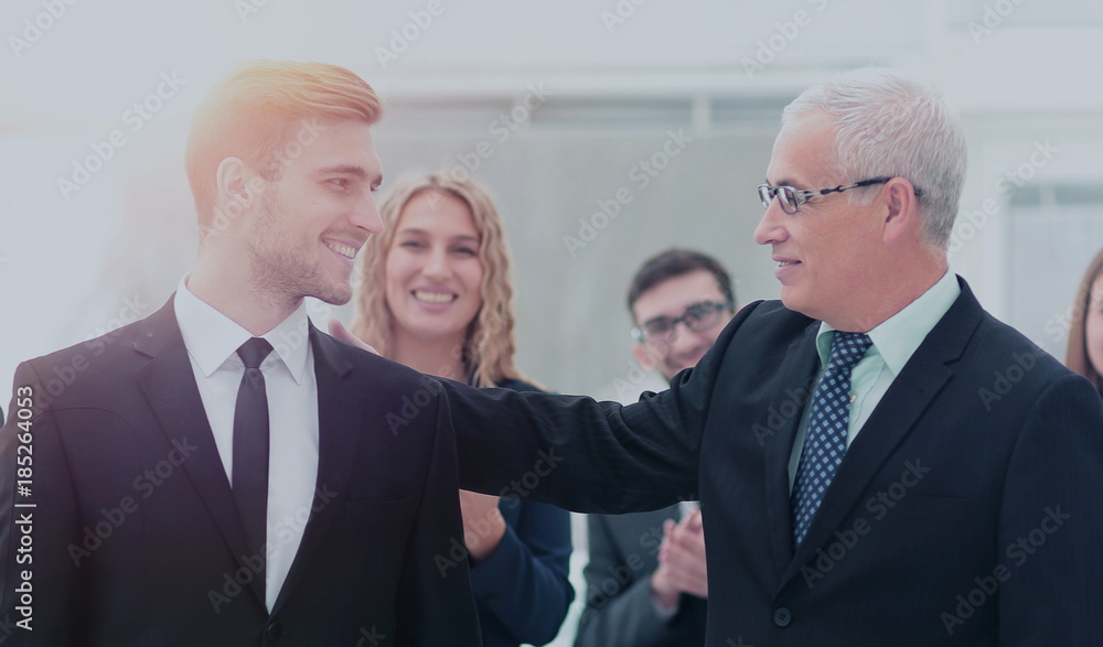The team of the successful people with their boss The team of the successful people with their boss