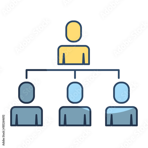 business people organizational hierarchical scheme vector illustration