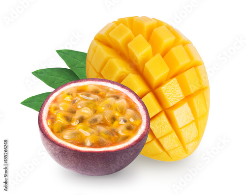 Isolated mango and passion fruit photo