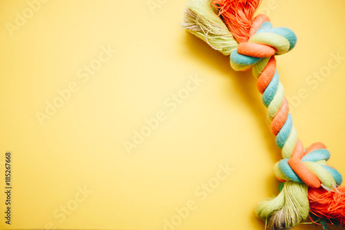 Colored rope bone dog toy