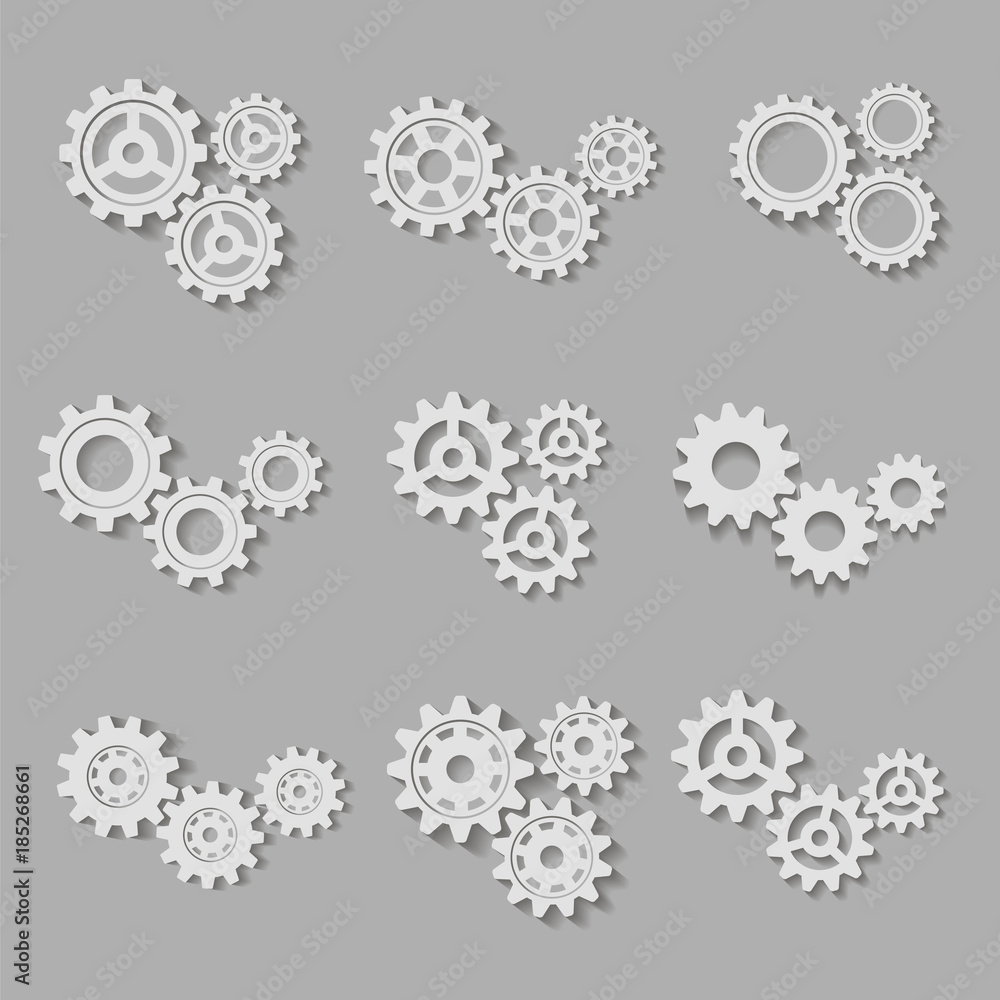 Set of gears. Vector illustration. Set of gears. Vector illustration.