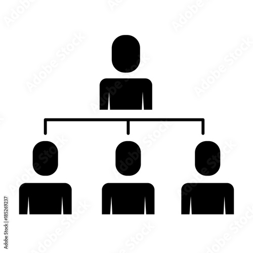 business people organizational hierarchical scheme vector illustration pictogram