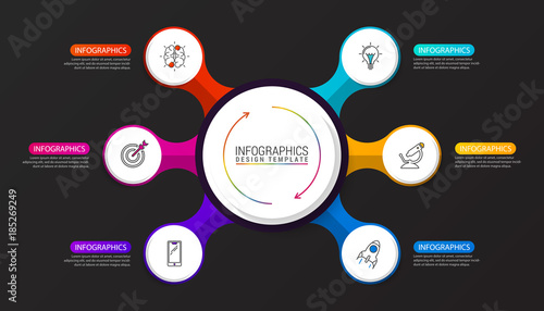 Circle infographics. Business template for diagram. Vector