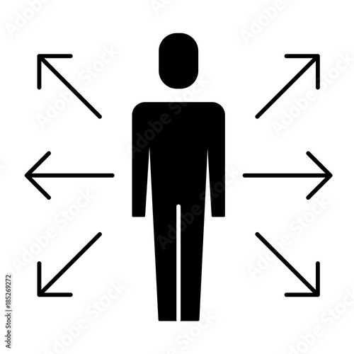 businessman options arrows direction choise vector illustration  pictogram