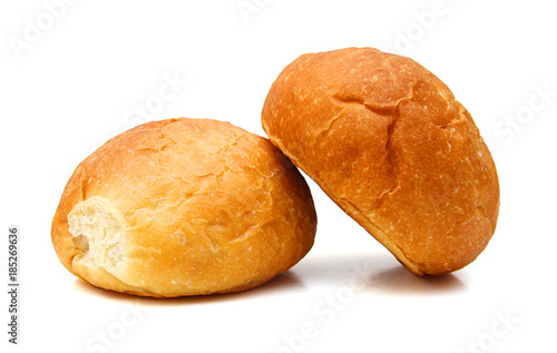 Bread and rolls isolated on white