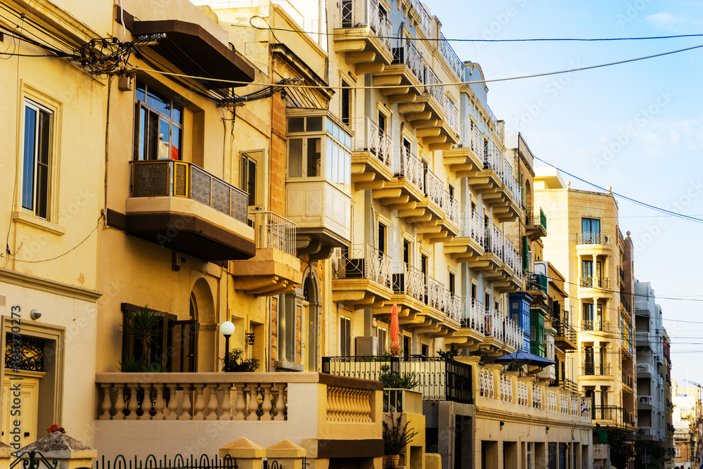 Antique city building in Valletta,Malta Europe
