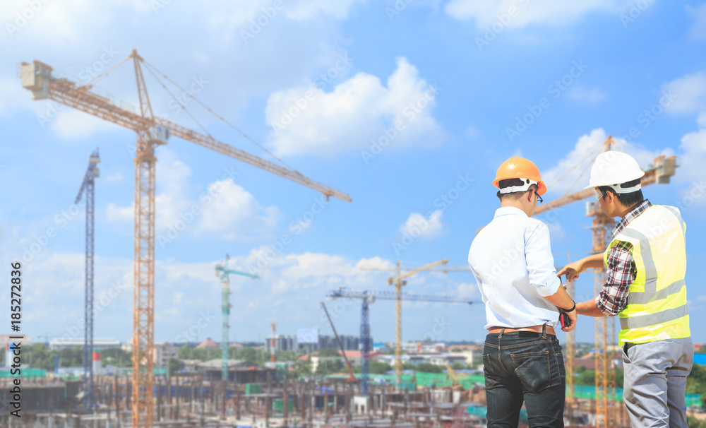 Engineers are working at building sites. Engineers are working at building sites.