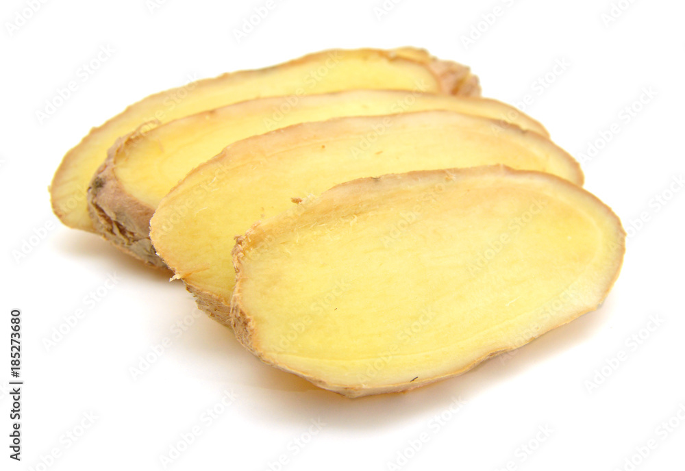 Fresh ginger root or rhizome isolated on white background cutout Fresh ginger root or rhizome isolated on white background cutout