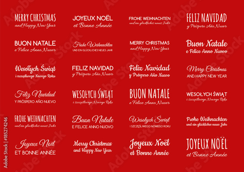 Set of wishes in different languages. Vector.	