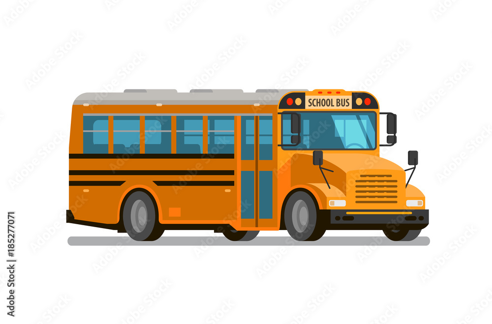 School bus. Flat style, vector illustration