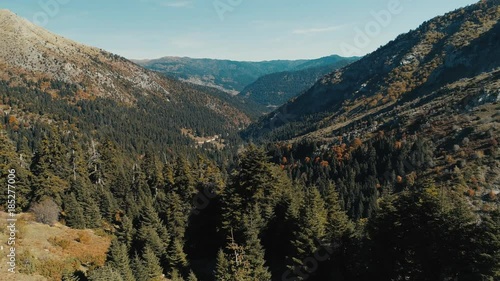 Aerial Of The High Mountain Pass Of Tzoumerka In Greece photo