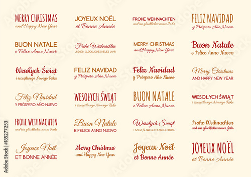 Set of wishes in different languages. Vector.	