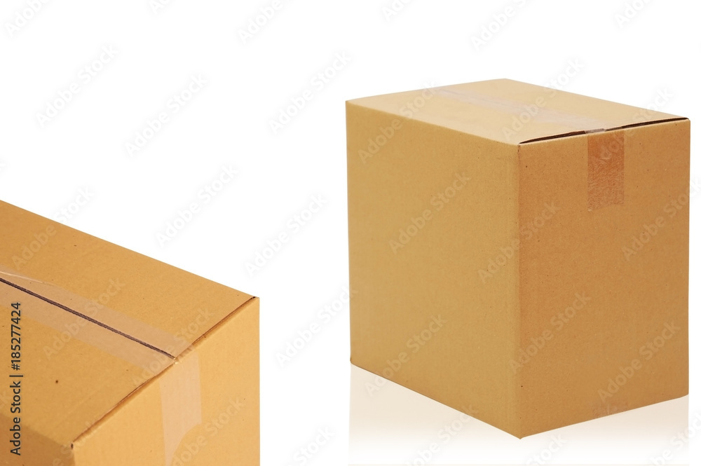 Boxes made of cardboard on a white background for transportation