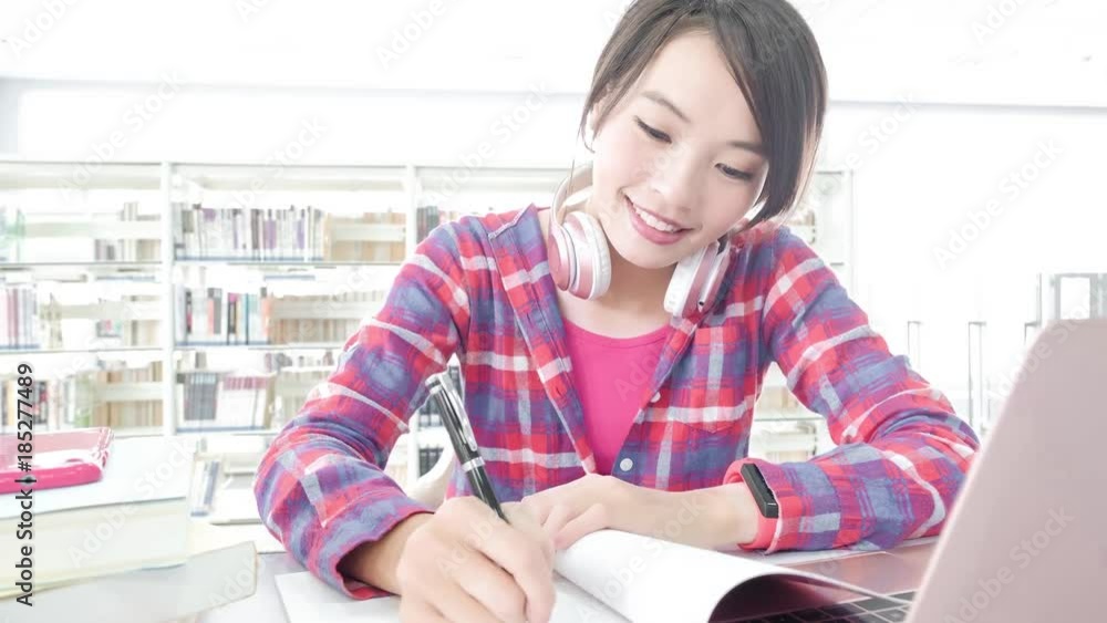 woman student in the libray woman student in the libray