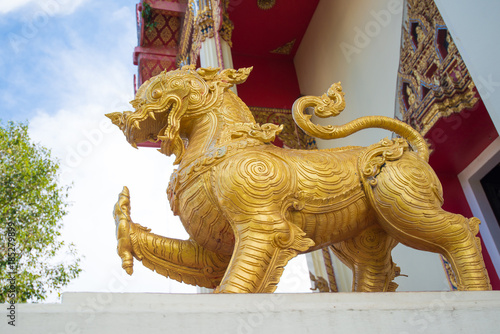 Lion statue in temple of Thailand © khuntapol