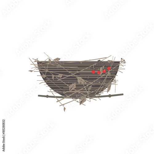 Bird nest icon isolated