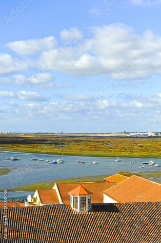 View of the Ria Formosa from the Cathedral of Faro, Algarve, Portugal photo