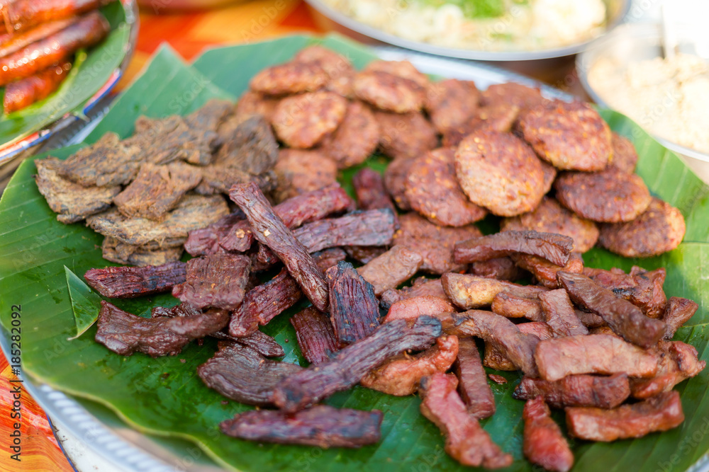 Smoky lao meat barbecue selection Smoky lao meat barbecue selection