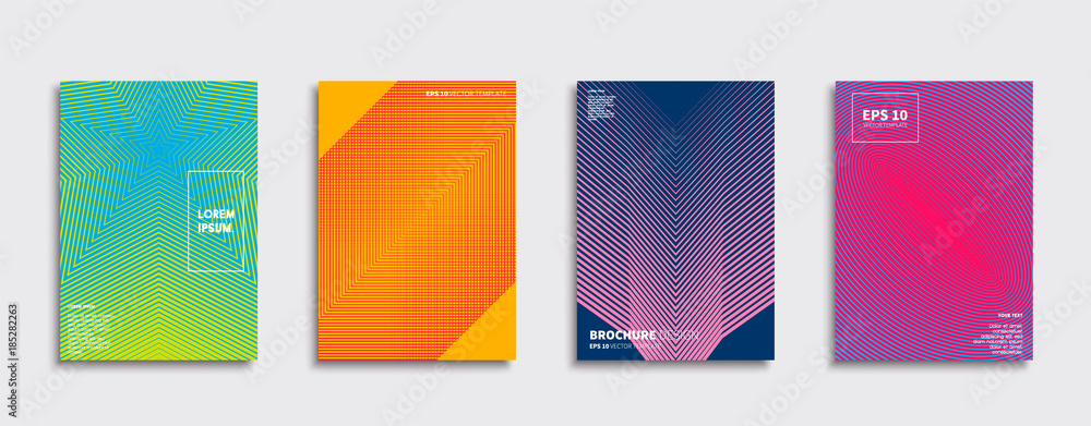 Plakat Vector cover designs. Future Poster template. Smartphone modern background set.