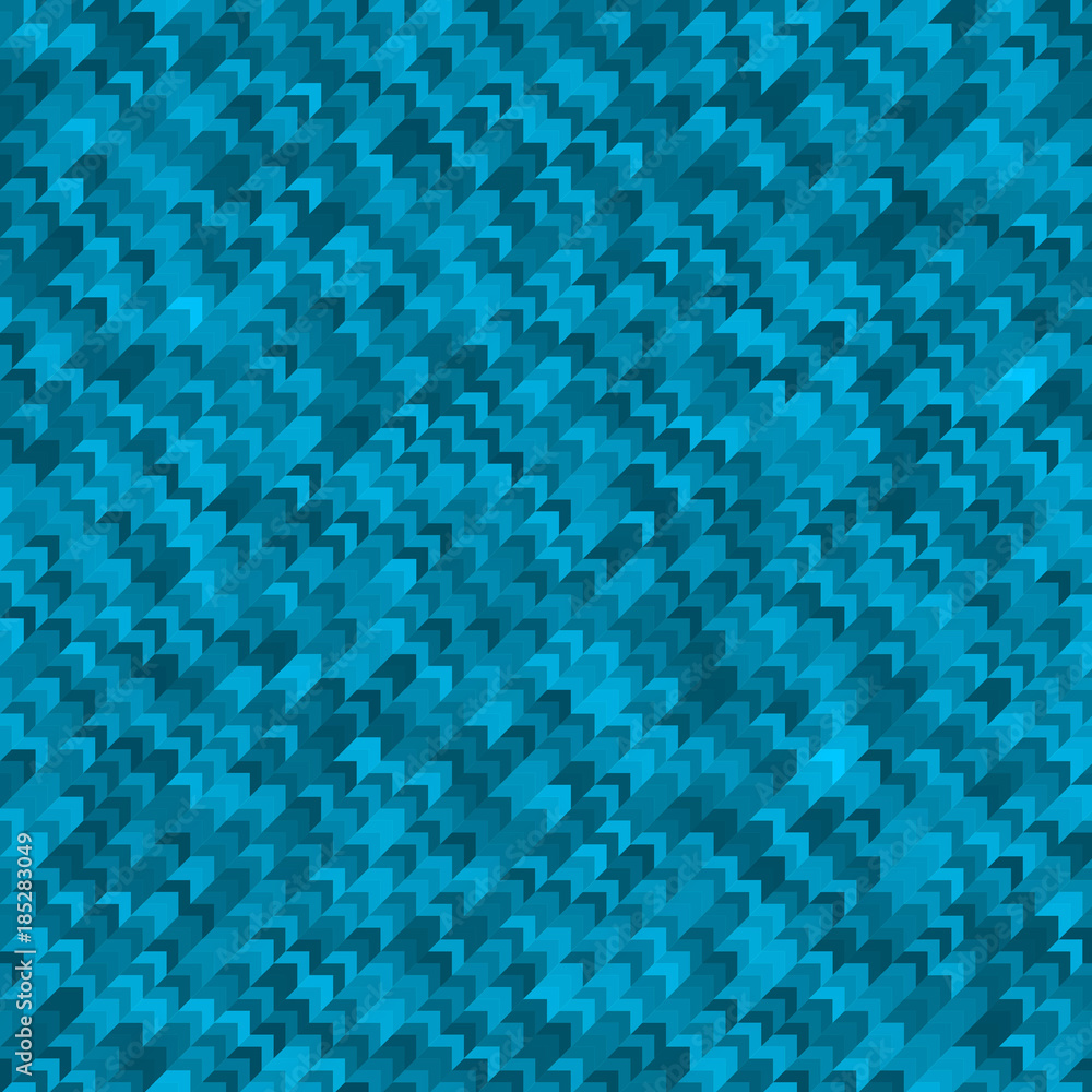 Fototapeta premium Blue geometric seamless arrows pattern. Textured polygonal abstract backdrop. Business background. Technology concept. Design template. Vector illustration.
