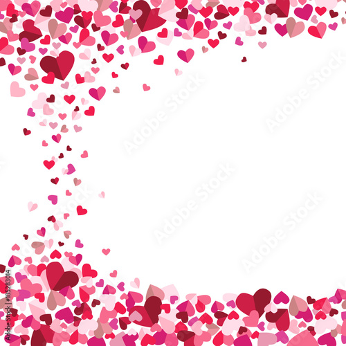 Valentines Day Tumbling Floating Hearts Vector Background 1