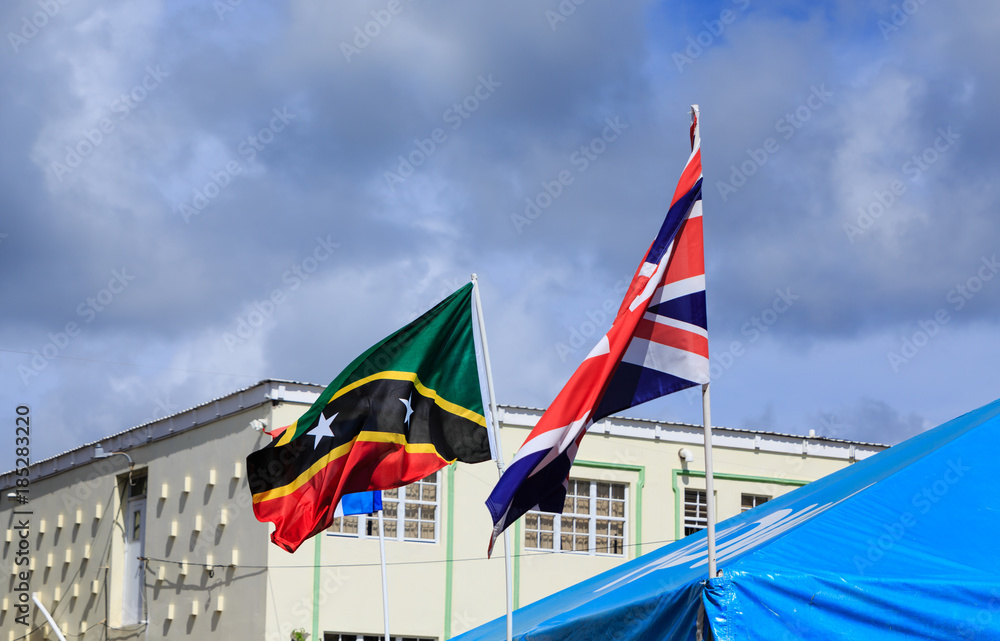 St Kitts and Briitsh Flags