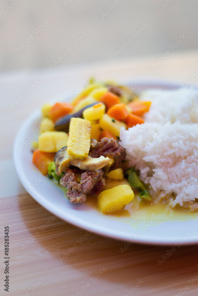 Lao hot beef vegetable stirfy Lao hot beef vegetable stirfy