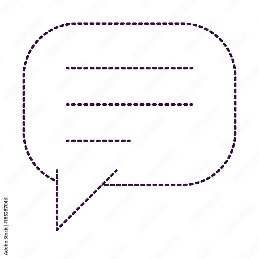 Fototapeta premium square dialogue speech and rounded with tail in purple dotted silhouette