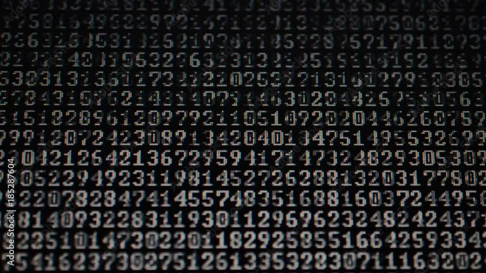 Binary code on the monitor screen. Binary code on the monitor screen.