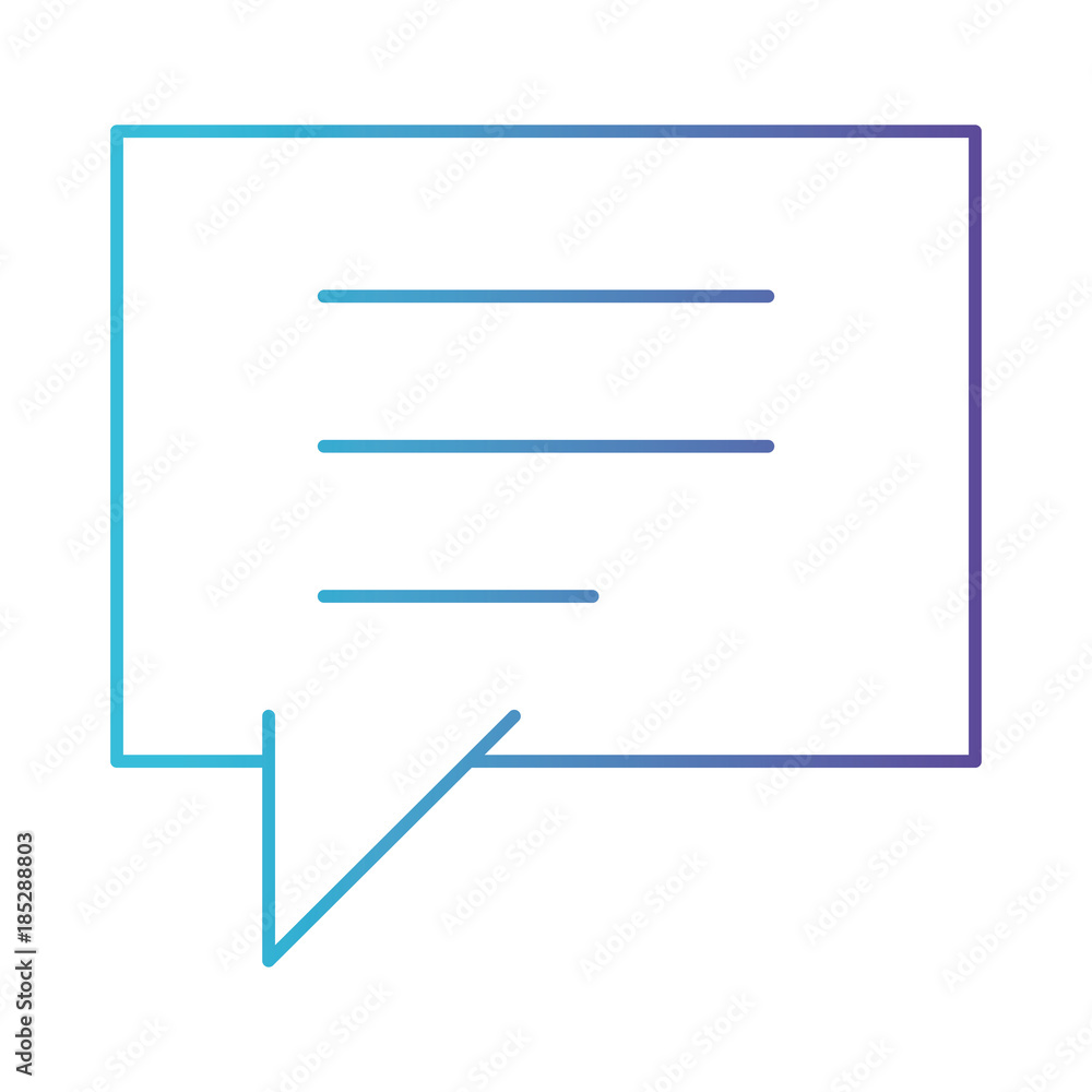 square dialogue speech with tail in degraded blue to purple color contour