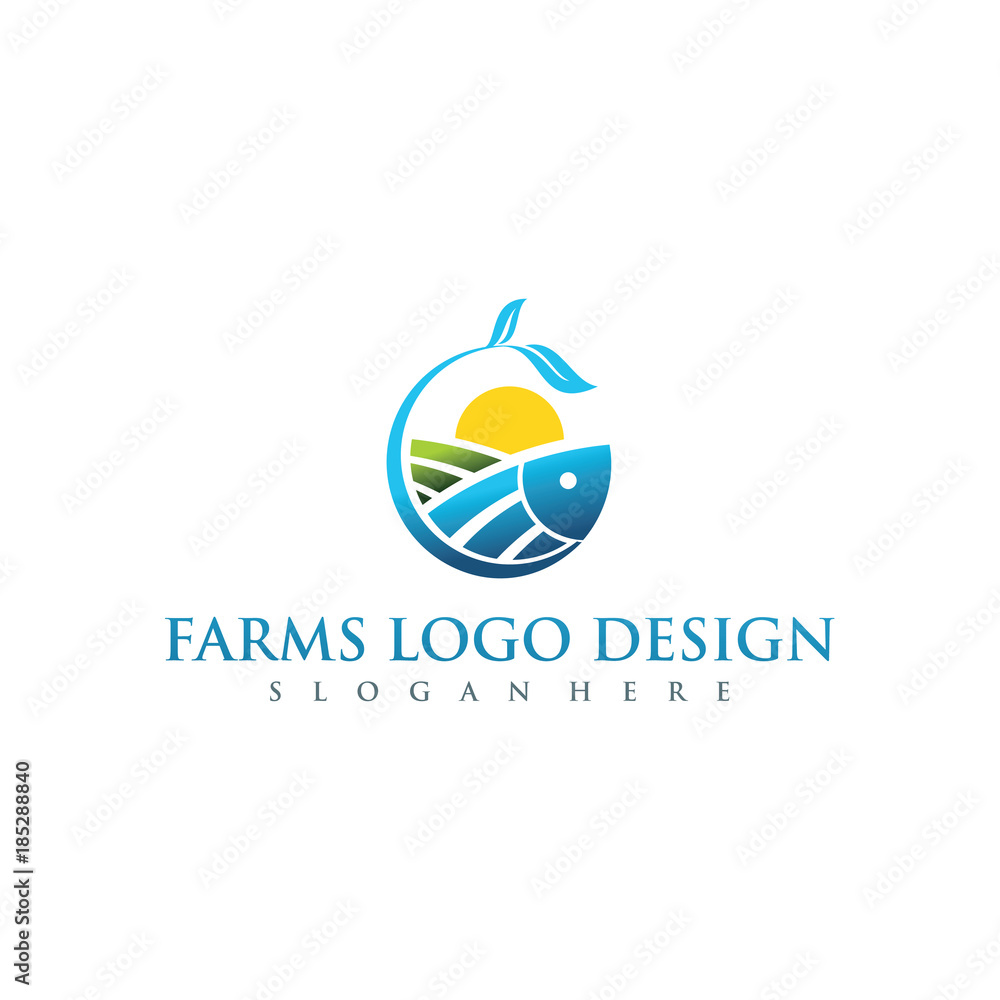 Farms and Agriculture Logo Design. Vector Illustrator Eps. 10