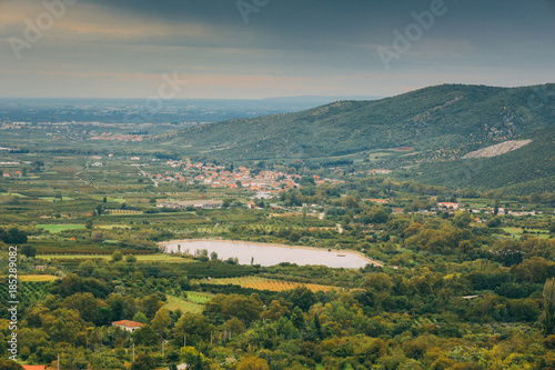 northern Greece view of the mountains and the valley © vadiar