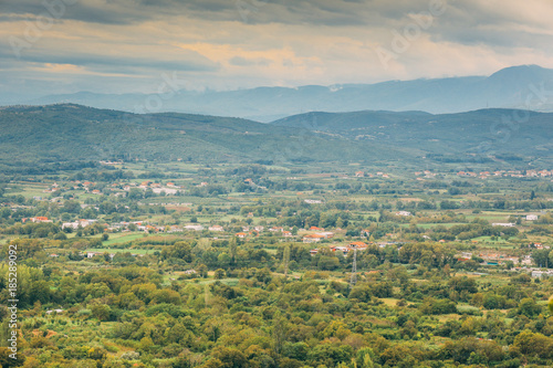 northern Greece view of the mountains and the valley photo