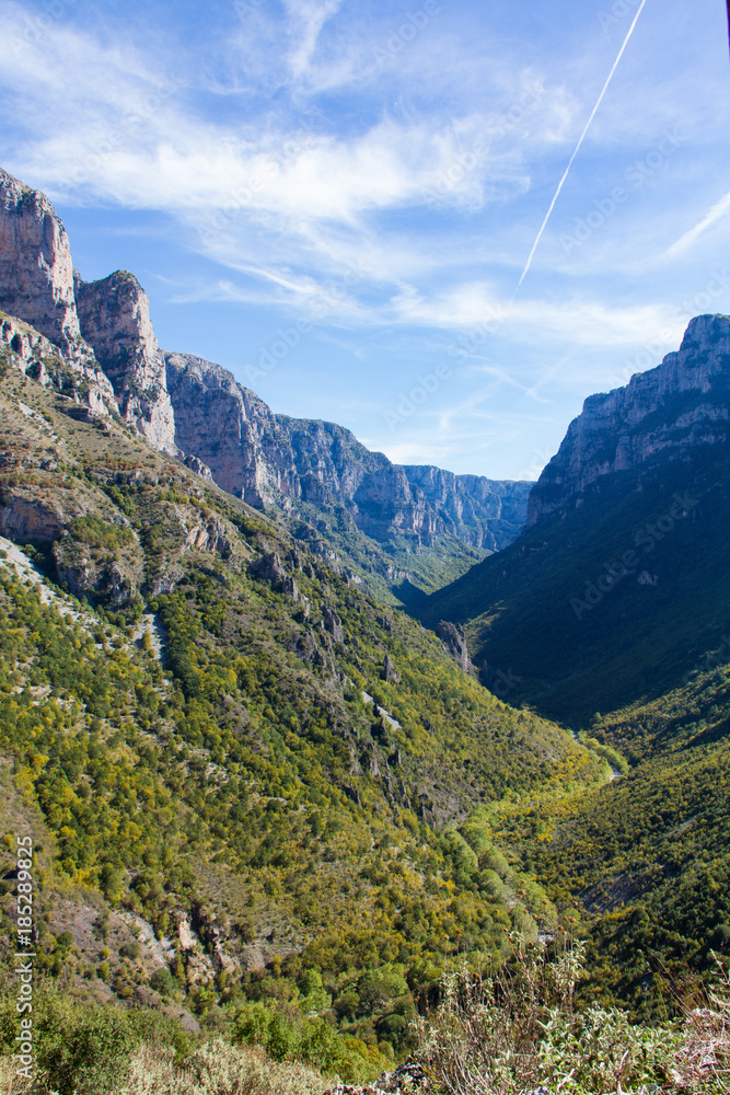Obraz premium View of Vikos Gorge in Epirus, northern Greece- portrait format